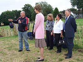 Lady Verulam, the Museums Manager, Chairman of the Council and Chief Exectuive of the Council are shown the site